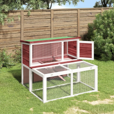 vidaXL mokkabarna tömör fenyőfa nyúlketrec 102 x 90 x 84,5 cm ketrec, szállítóbox rágcsálóknak