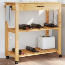 vidaXL MONZA tömör fenyőfa konyhai kocsi 84 x 40 x 90 cm bútor