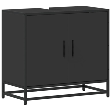vidaXL mosdószekrény fekete 65x33x60 cm 65x33x60 cm műfa (849264) fürdőszoba bútor