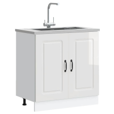 vidaXL Mosogató aljzat szekrény Kalmar magasfényű fehér 80x46x81,5 cm bútor