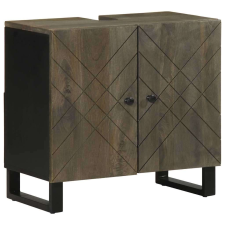 vidaXL mosogatószekrény fekete 62x33x58 cm tömörfa mangófa fürdőszoba bútor