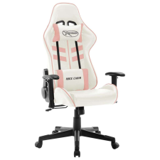 vidaXL műbőr Gamer szék, Műbőr, Fehér-rózsaszín forgószék