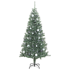 vidaXL műkarácsonyfa 130 LED-del, gömbszettel és hópehellyel 210 cm (3210162) műfenyő
