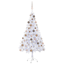vidaXL műkarácsonyfa 230 ággal LED fényekkel és gömbökkel 120 cm (3077578) műfenyő