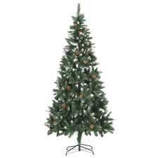 vidaXL műkarácsonyfa LED-del / gömbszettel / tobozzal 210 cm (3077849) műfenyő