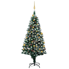vidaXL műkarácsonyfa LED-ekkel, gömbszettel és tobozokkal 180 cm (3077531) műfenyő