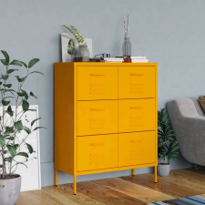 vidaXL mustársárga acél fiókos szekrény 80 x 35 x 101,5 cm bútor