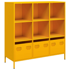 vidaXL mustársárga acél tálalószekrény 101,5 x 39 x 103,5 cm (851391) bútor