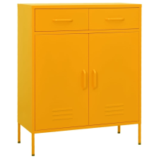vidaXL mustársárga acél tárolószekrény 80 x 35 x 101,5 cm irattároló szekrény