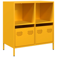vidaXL mustársárga hidegen hengerelt acél tálalószekrény 68x39x73,5 cm (851361) bútor