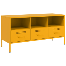 vidaXL mustársárga hidegen hengerelt acél TV-szekrény 100,5x39x50,5 cm bútor