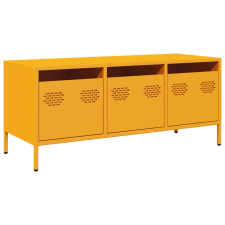 vidaXL mustársárga hidegen hengerelt acél TV-szekrény 101,5x39x43,5 cm (851229) bútor