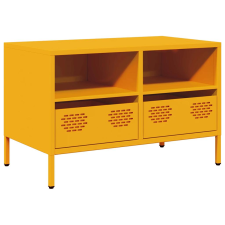 vidaXL mustársárga hidegen hengerelt acél TV-szekrény 68x39x43,5 cm (851319) bútor