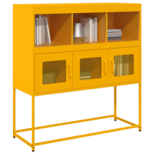 vidaXL mustársárga hideghengerelt acél tálalószekrény 100,5x39x107 cm bútor