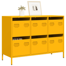 vidaXL mustársárga hideghengerelt acél tálalószekrény 101,5x39x73,5 cm bútor
