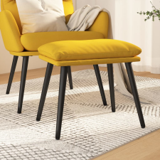 vidaXL mustársárga szövet lábzsámoly 45 x 29,5 x 39 cm bútor