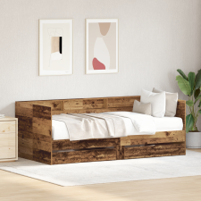 vidaXL Napágy Fiókokkal Régi fa Szerelt fa 90 x 200 cm Tartós Napágy ágy és ágykellék