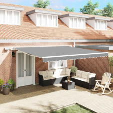 vidaXL Napernyő tartalmaz Kézi Fehér 4 × 3,5 m Fém kerti bútor