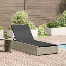 vidaXL Napozóágy Bézs 60x200x27 cm Polyrattan kerti bútor