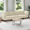 vidaXL Nappali bútor szett 4 pcs Krémszínű Szövet