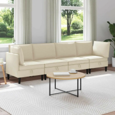 vidaXL Nappali bútor szett 4 pcs Krémszínű Szövet bútor