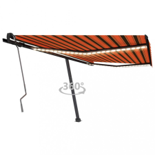 vidaXL narancs és barna kézzel kihúzható LED-es napellenző 400x350 cm kerti bútor