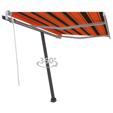 vidaXL narancs és barna kézzel kihúzható póznás napellenző 350x250 cm kerti bútor