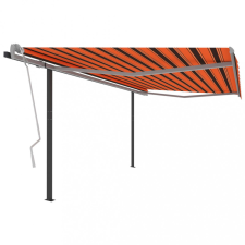 vidaXL narancssárga-barna automata napellenző póznákkal 4,5 x 3,5 m kerti bútor