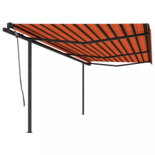 vidaXL Narancssárga-barna automata napellenző póznákkal 6 x 3 m (3070210) kerti bútor