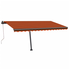 vidaXL narancssárga-barna szélérzékelős és LED-es napellenző 450x350cm (3069855) kerti bútor