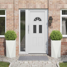 vidaXL Növénytartó 2 pcs Fehér 40 x 40 x 75 cm Acél kerti tárolás