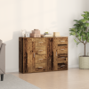 vidaXL Oldalbordák 2 db Régi fa 60x31x84 cm Mérnöki fa