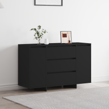 vidaXL Oldalszekrény Fekete 120x41x75 cm Műanyag bútor