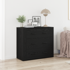 vidaXL Oldalszekrény Fekete Tölgy 33x80x70 cm Műgyanta bútor