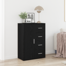 vidaXL Oldalszekrény Fekete Tölgy 60x31x84 cm Műgyanta Fából bútor