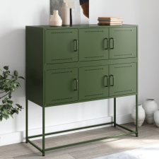 vidaXL olívazöld hidegen hengerelt acél tálalószekrény 100,5x39x107 cm bútor