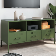 vidaXL olívazöld hidegen hengerelt acél TV-szekrény 100,5x39x50,5 cm bútor