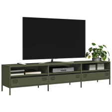 vidaXL olívazöld hidegen hengerelt acél TV-szekrény 202x39x43,5 cm bútor