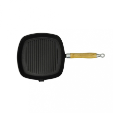 vidaXL öntöttvas grillserpenyő fa nyéllel 20 x 20 cm edény
