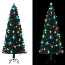 vidaXL optikai szálas műkarácsonyfa talppal/LED fénnyel 240 cm karácsonyi dekoráció