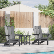 vidaXL Összecsukható Adirondack szék 2 db Világosszürke 74.5x80.5x90 cm HDPE kerti bútor