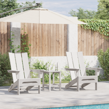 vidaXL Összecsukható Adirondack székek 2 db Fehér 74.5x80.5x90 cm HDPE kerti bútor