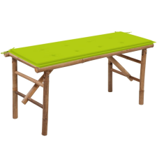 vidaXL összecsukható bambusz kerti pad párnával 118 cm kerti bútor