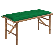 vidaXL összecsukható bambusz kerti pad párnával 118 cm kerti bútor