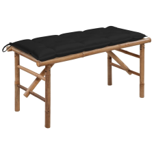 vidaXL összecsukható bambusz kerti pad párnával 118 cm kerti bútor