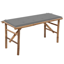 vidaXL összecsukható bambusz kerti pad párnával 118 cm kerti bútor