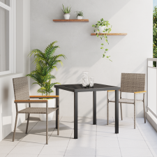 vidaXL Összecsukható Kerti Székek Párnákkal 2 db Szürke Poly Rattan kerti bútor