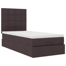 vidaXL oszmán ágykeret matraccal sötétbarna 90x200cm szövet (3313129) ágy és ágykellék