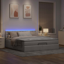 vidaXL oszmán ágykeret matraccal Taupe 180x200cm szövet ágy és ágykellék