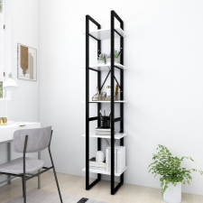 vidaXL ötszintes fehér forgácslap könyvszekrény 40 x 30 x 175 cm bútor